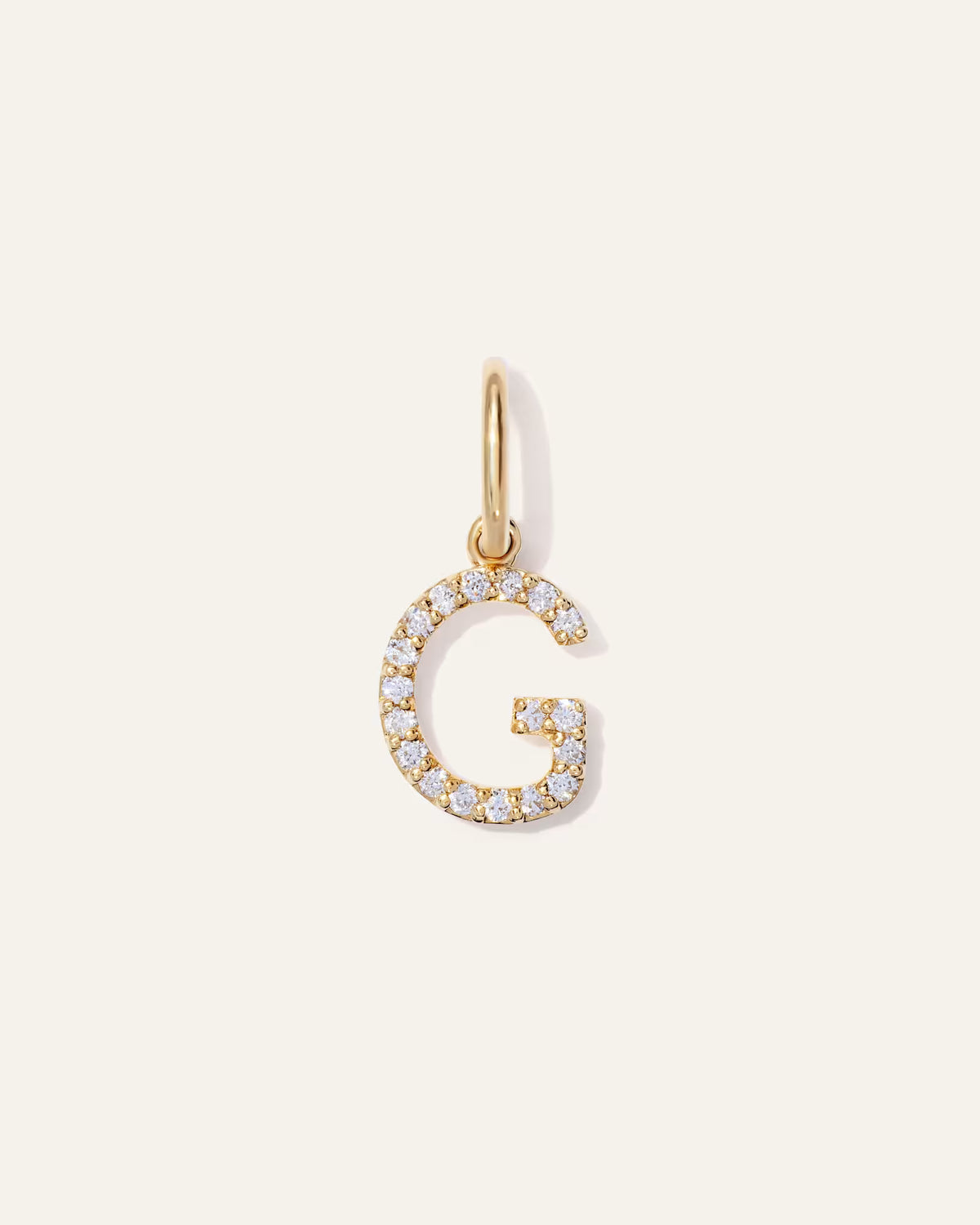 14K Gold Diamond Letter Charm - US 7919