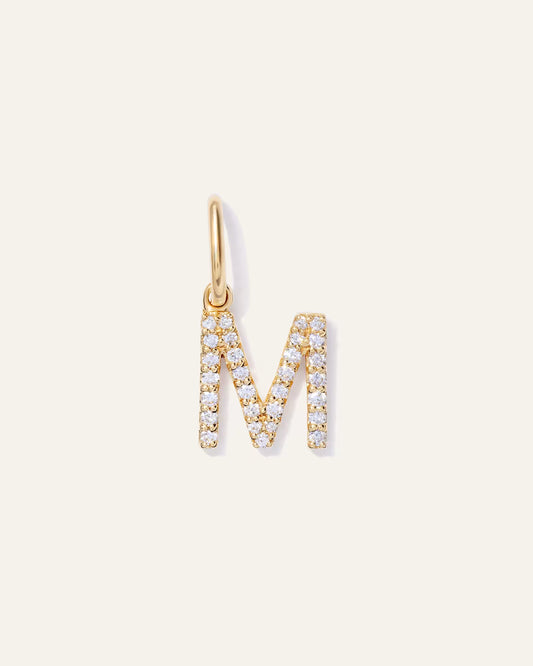 14K Gold Diamond Letter Charm - US 4964