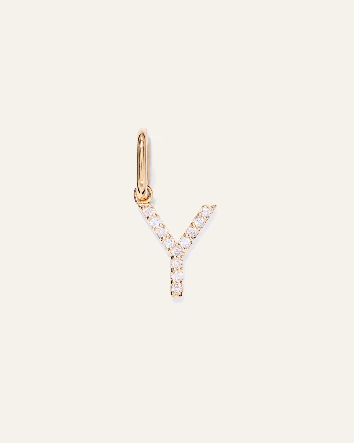 14K Gold Diamond Letter Charm - US 0399