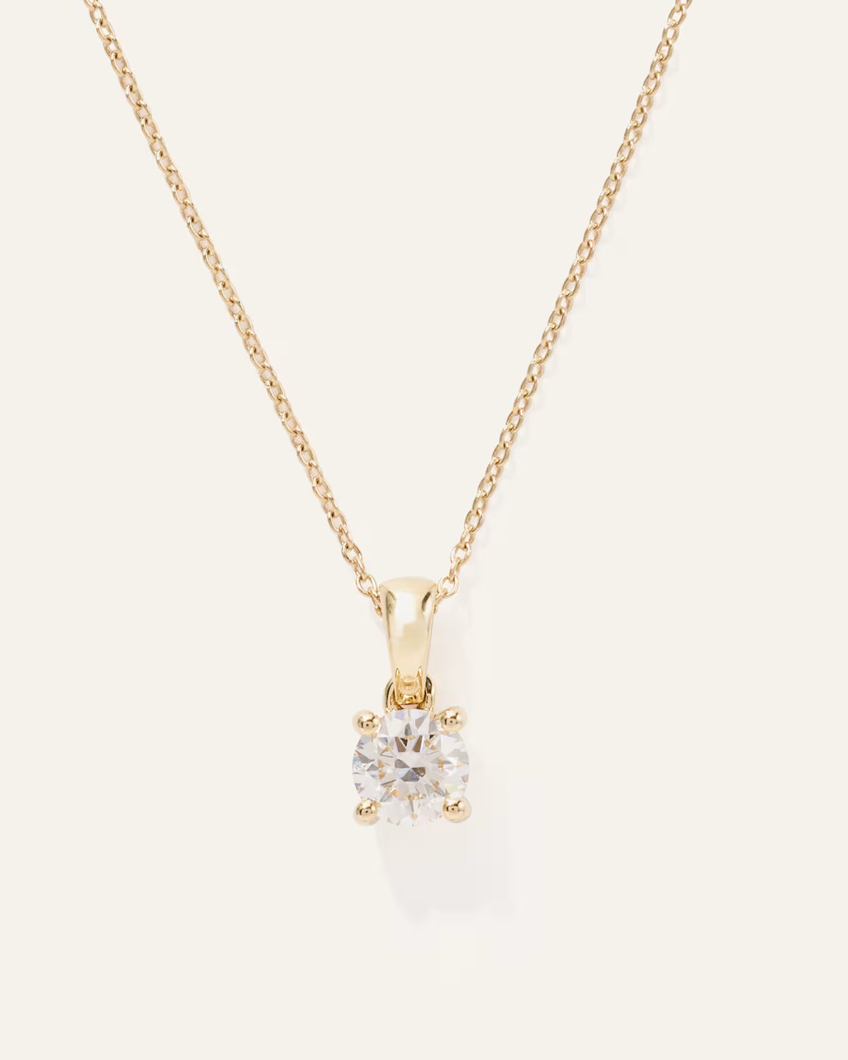 14K Gold Lab Grown Diamond Solitaire Pendant - 0.50ct - US 3204