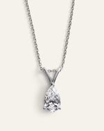 14K Gold Lab Grown Diamond Pear Solitaire Necklace - 1ctw - US 1755
