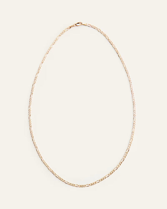 10K Gold Figaro Chain Necklace - US 3046