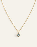 14K Gold Birthstone Solitaire Bezel Pendant - US 6675