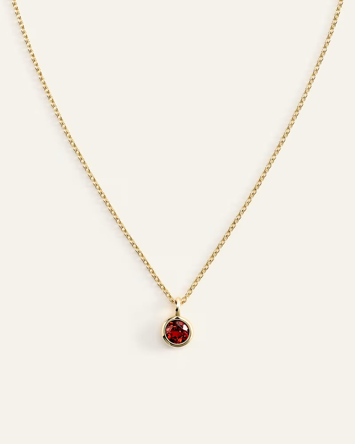 14K Gold Birthstone Solitaire Bezel Pendant - US 0638