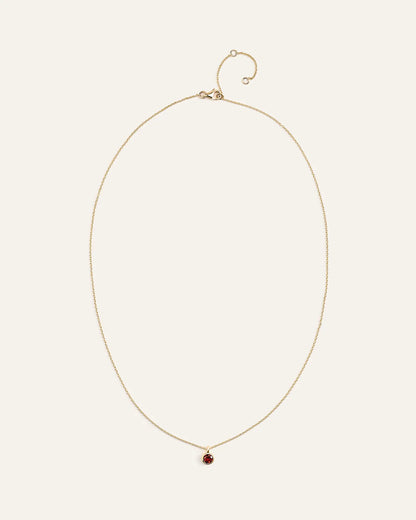 14K Gold Birthstone Solitaire Bezel Pendant - US 0638