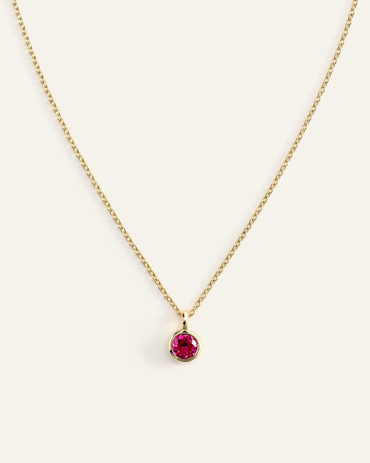 14K Gold Birthstone Solitaire Bezel Pendant - US 8362