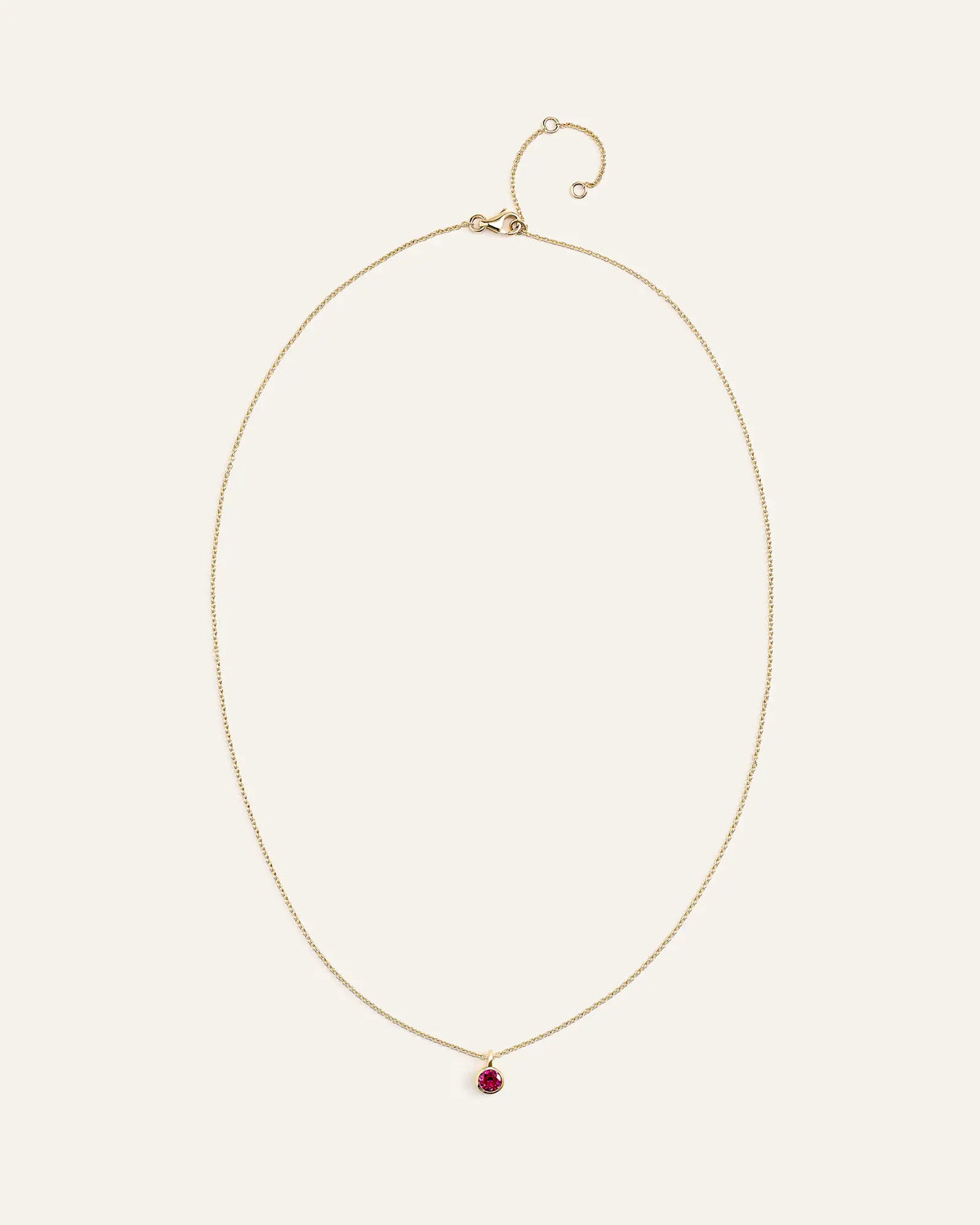 14K Gold Birthstone Solitaire Bezel Pendant - US 8362