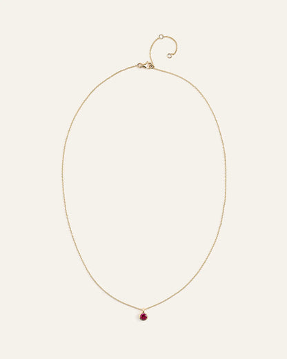 14K Gold Birthstone Solitaire Bezel Pendant - US 8362