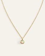 14K Gold Birthstone Solitaire Bezel Pendant - US 9769
