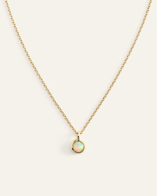 14K Gold Birthstone Solitaire Bezel Pendant - US 9769