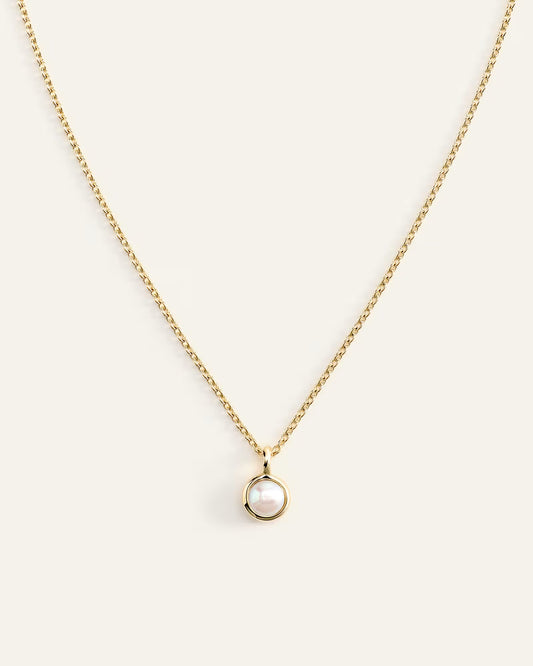 14K Gold Birthstone Solitaire Bezel Pendant - US 3252