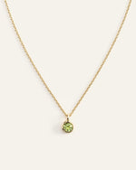 14K Gold Birthstone Solitaire Bezel Pendant - US 8203