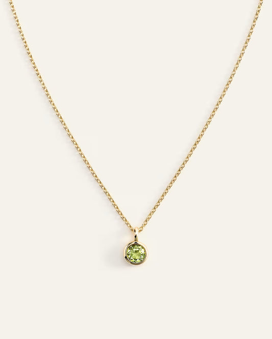 14K Gold Birthstone Solitaire Bezel Pendant - US 8203