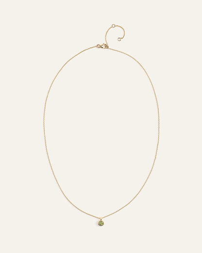 14K Gold Birthstone Solitaire Bezel Pendant - US 8203
