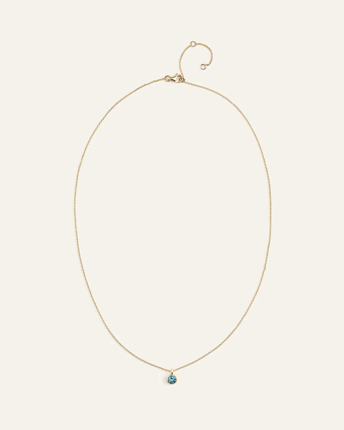 14K Gold Birthstone Solitaire Bezel Pendant - US 9730