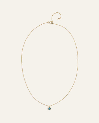 14K Gold Birthstone Solitaire Bezel Pendant - US 9730