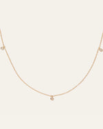 White Sapphire Triple Bezel Drop Choker - US 0549