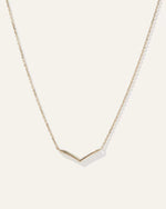 14K Gold Wishbone Necklace - US 6436
