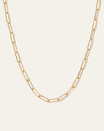 14k Gold Long Chain Link Necklace - US 0870