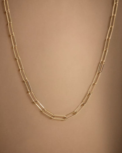 14K Gold Paperclip Chain Necklace - 2.7mm - US 7214