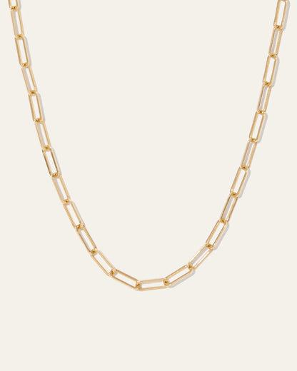 14K Gold Paperclip Chain Necklace - 2.7mm - US 7214