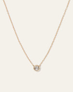 14K Gold Diamond Bezel Necklace - US 2803