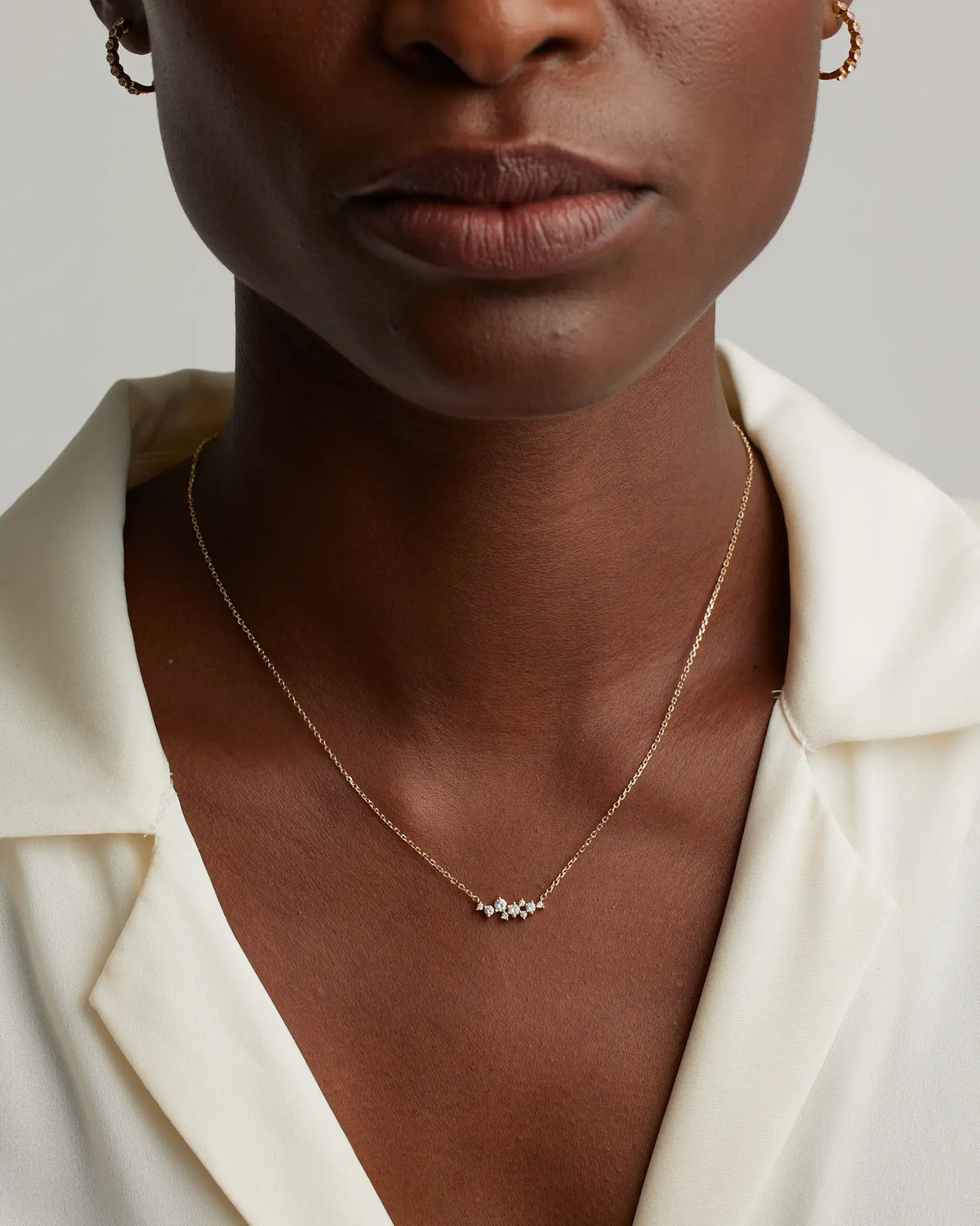 14K Gold Diamond Scatter Necklace - US 9641