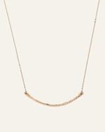 14K Gold Hammered Curve Necklace - US 6147