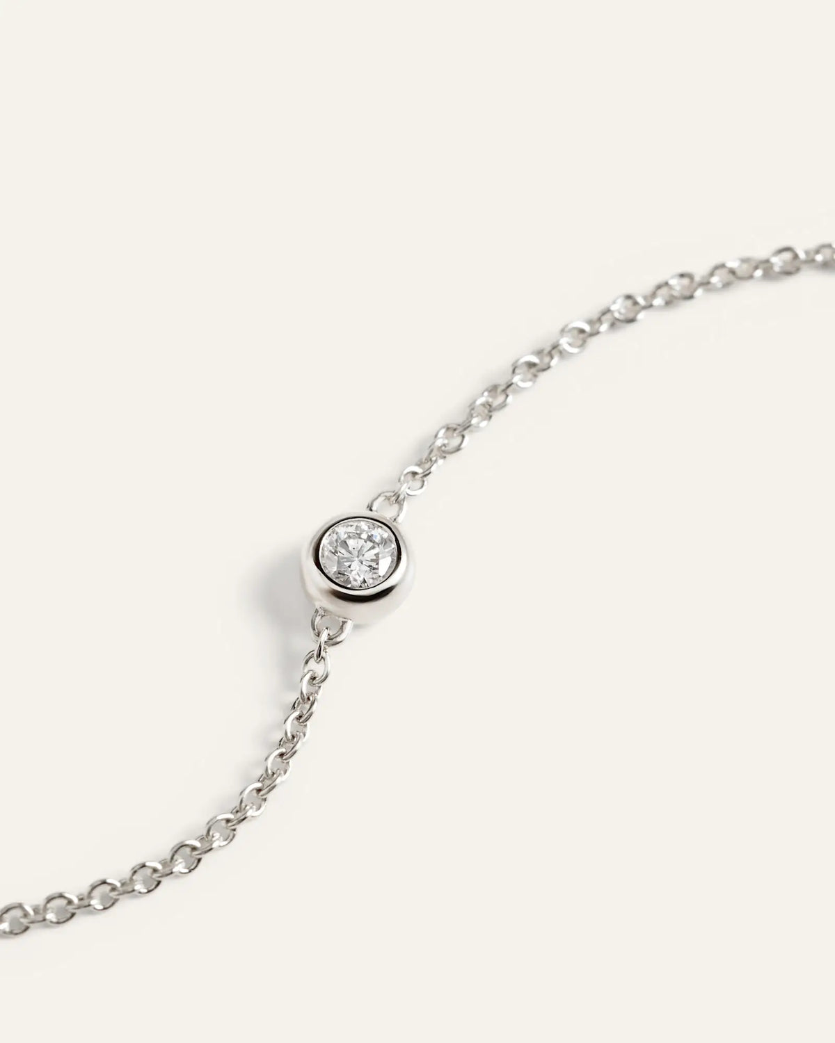 14K Gold Diamond Bezel Station Necklace - US 2962