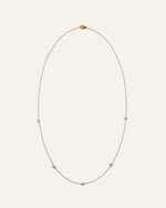 14K Gold Diamond Bezel Station Necklace - US 2898