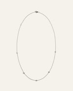 14K Gold Diamond Bezel Station Necklace - US 2962