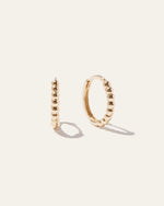 14K Gold Beaded Hoops - US 5283