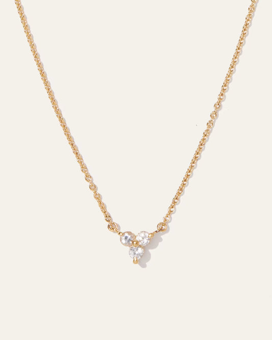 White Sapphire Triad Necklace - US 6821