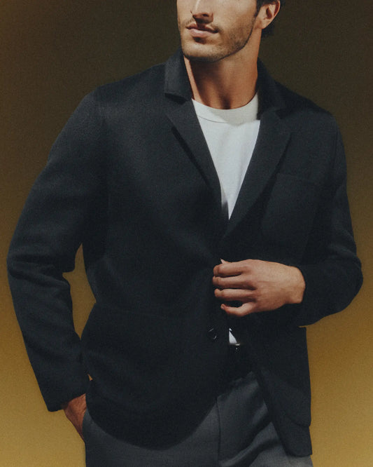 100% Mongolian Cashmere Double-Faced Chore Blazer - US 3193