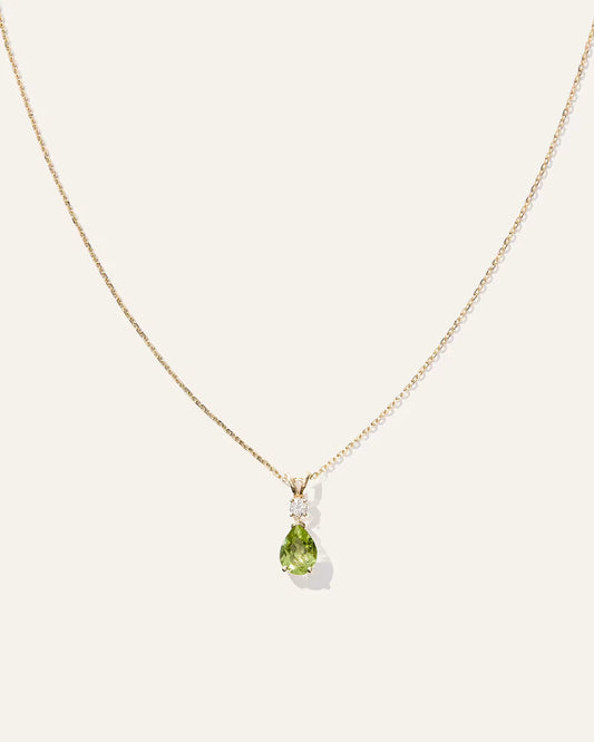 14K Gold Diamond & Semi-Precious Gemstone Drop Necklace - US 6131