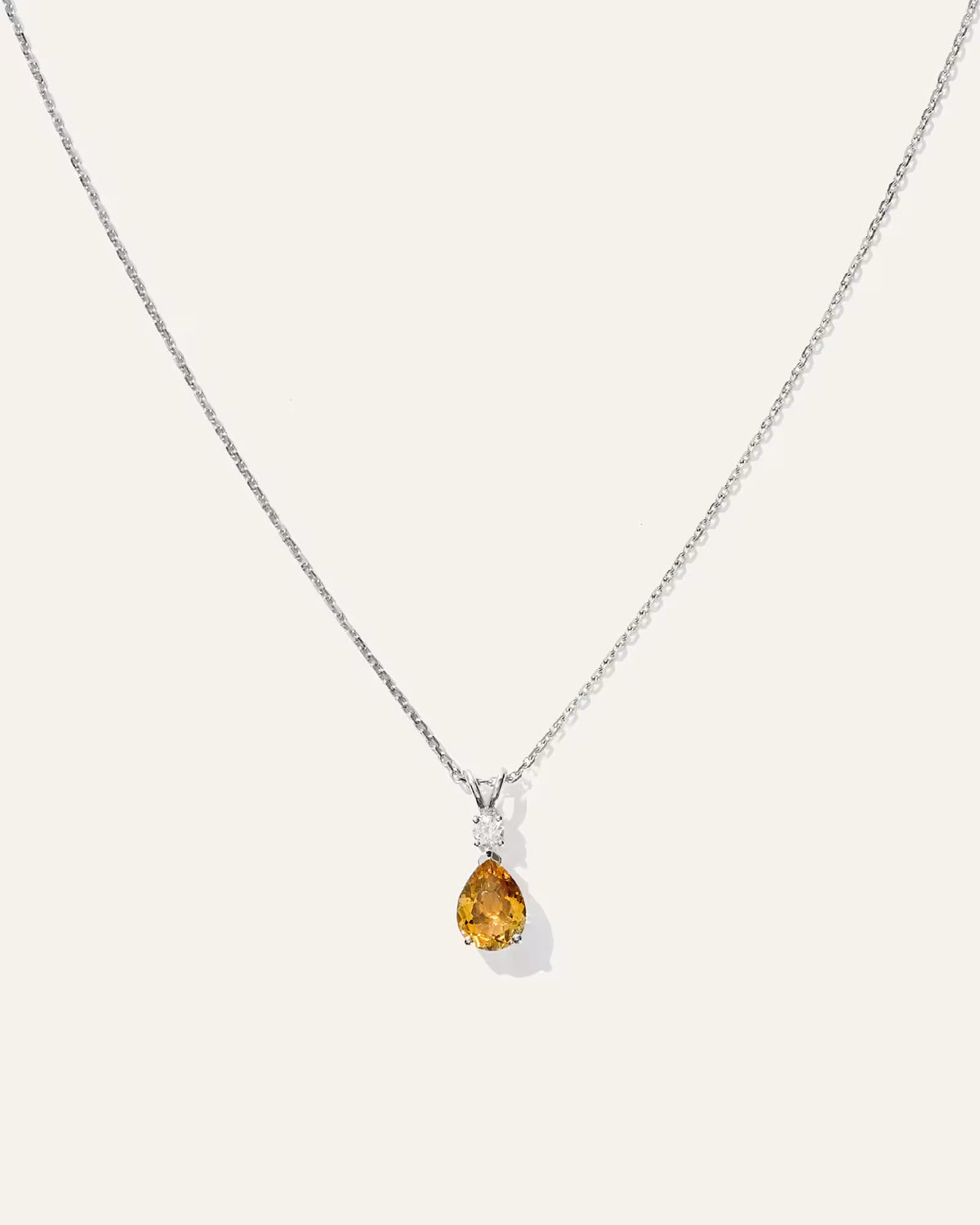 14K Gold Diamond & Semi-Precious Gemstone Drop Necklace - US 5862