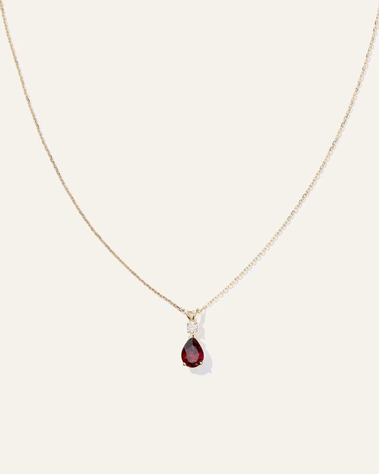 14K Gold Diamond & Semi-Precious Gemstone Drop Necklace - US 2832