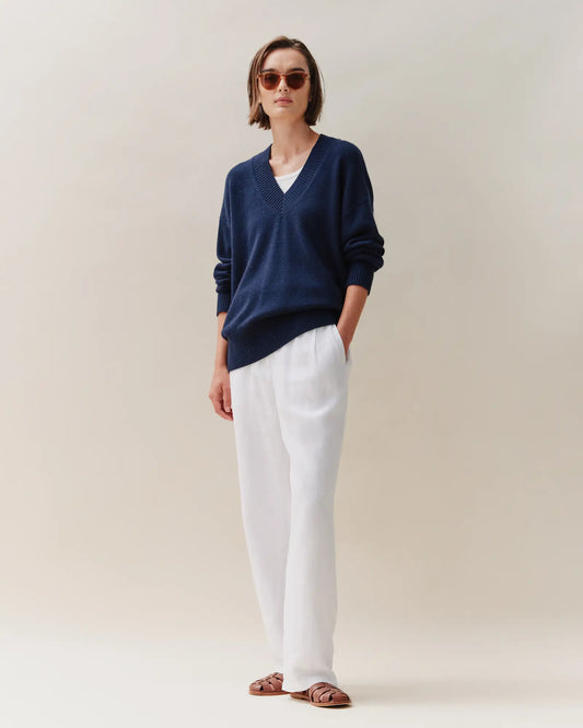 100% European Linen Pleated Trouser - US 8069