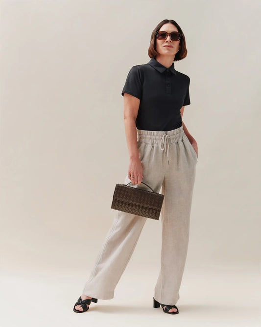 100% European Linen Wide Leg Pants - US 8469