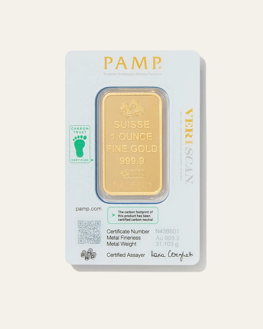 1 oz Gold Bar PAMP Lady Fortuna Veriscan (In Assay) - US 7287