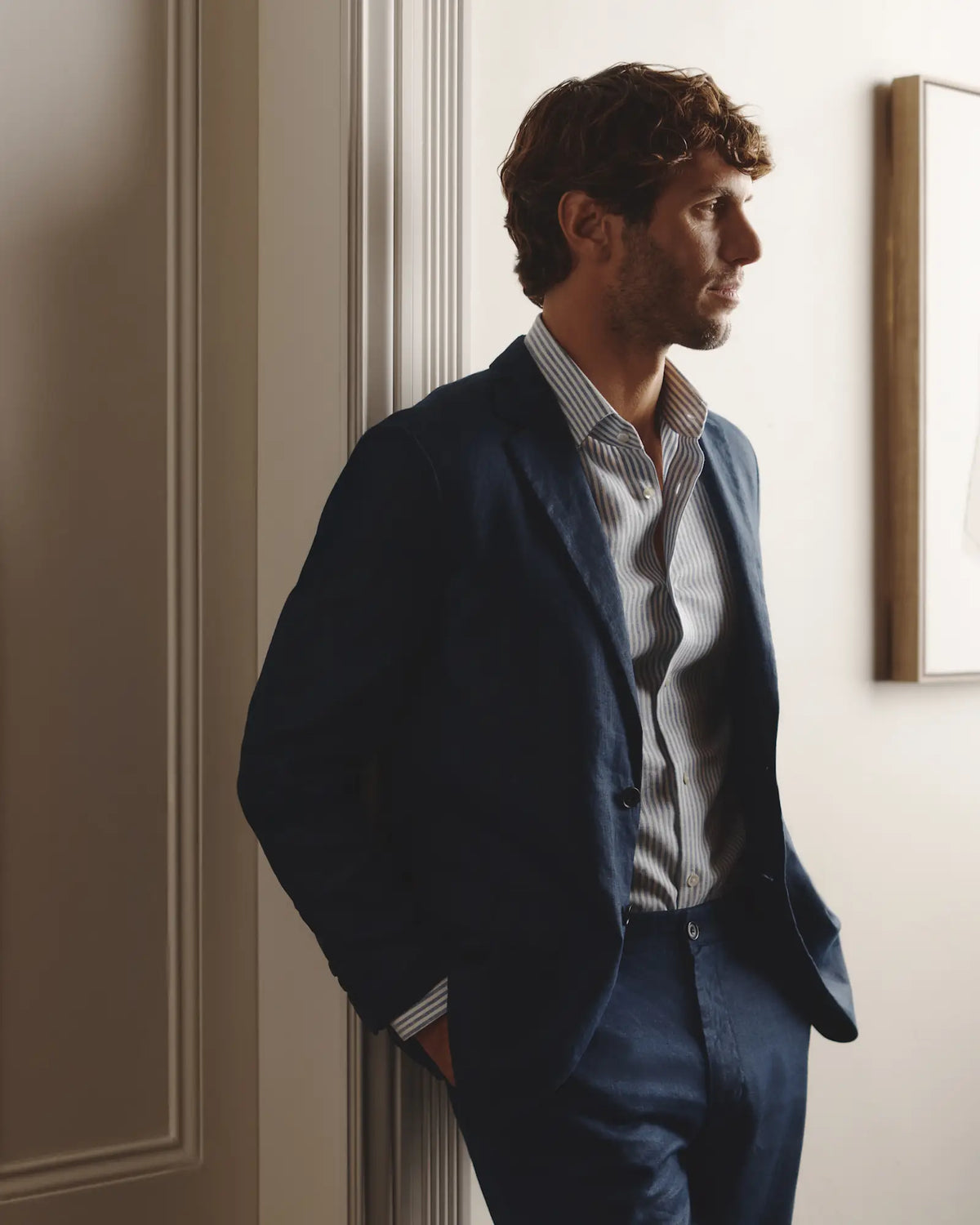 100% European Linen Wrinkle-Resistant Dress Shirt - US 5614