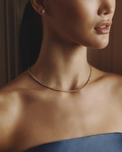 14K Gold Lab Grown Diamond Tennis Necklace - 7ctw - US 1451