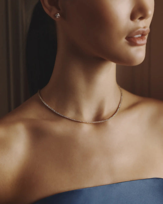 14K Gold Lab Grown Diamond Tennis Necklace - 7ctw - US 1451