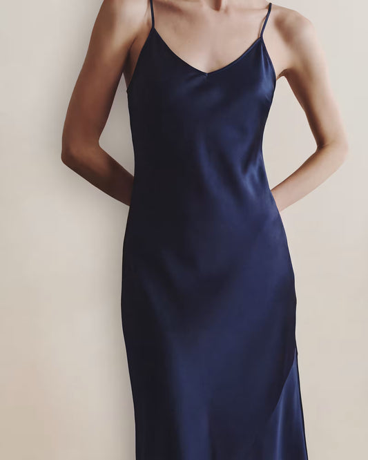 100% Washable Silk Maxi Slip Dress - US 0397
