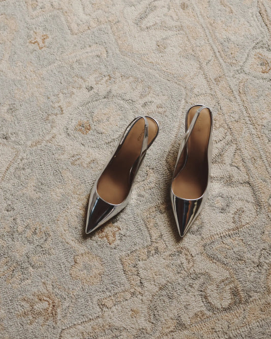 Italian Leather Slingback 75mm Heel - US 8382