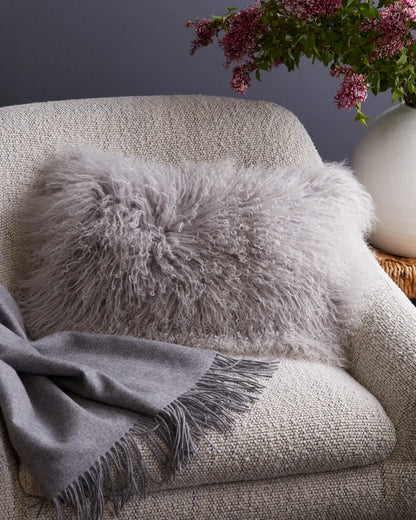 Luxe Mongolian Lamb Lumbar Pillow Cover - US 7539