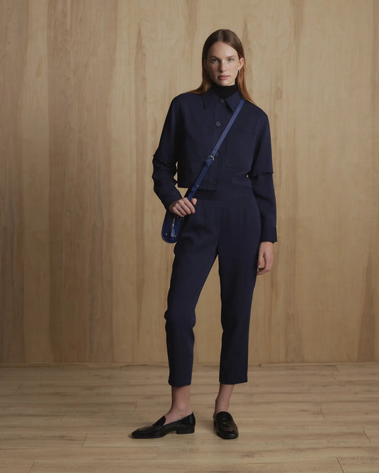 Stretch Crepe Cropped Jacket - US 7773