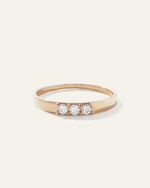 14K Gold Diamond Three Stone Tapered Band - US 5203