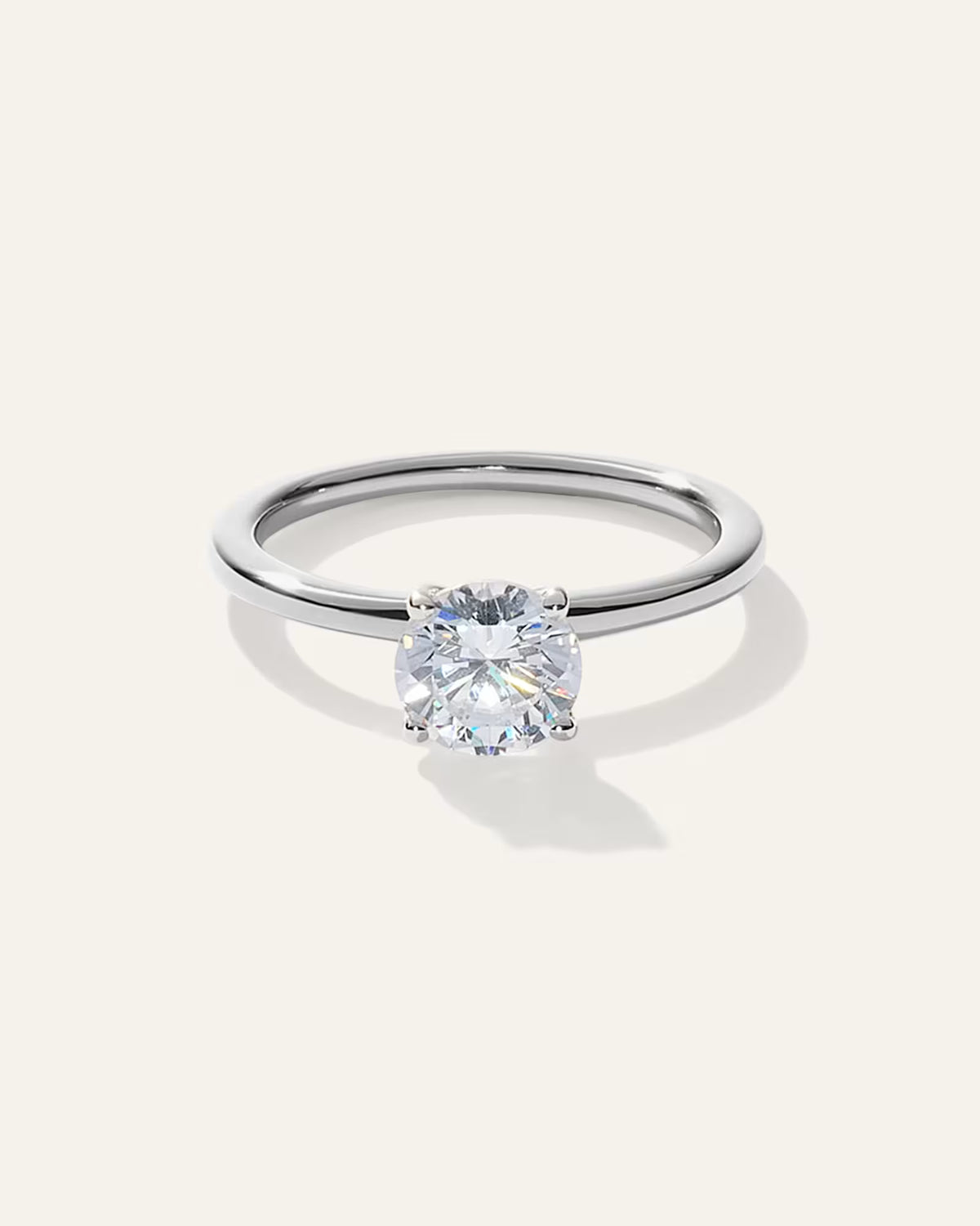 Lab Grown Diamond Round Petite Classic Engagement Ring - US 8661
