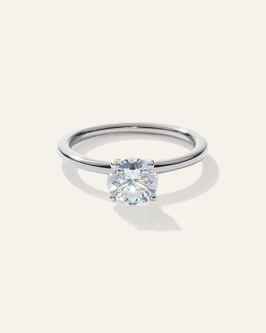 Lab Grown Diamond Round Petite Classic Engagement Ring - US 8661